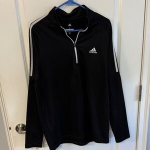 Adidas Black and White Half-Zip Top